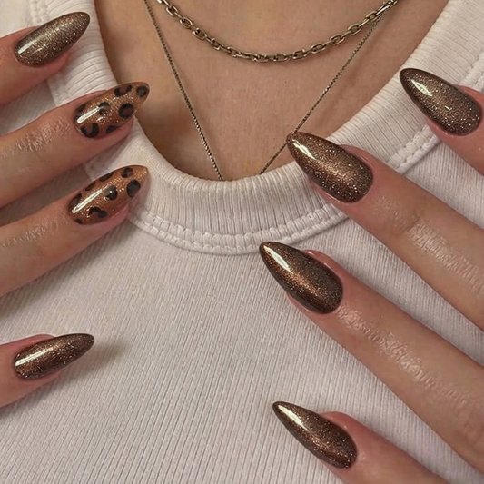 Cocoa Luxe – Brown Leopard Press-On Nails