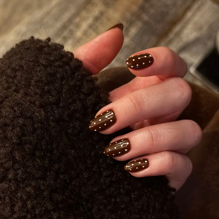 Midnight Dots press on nail