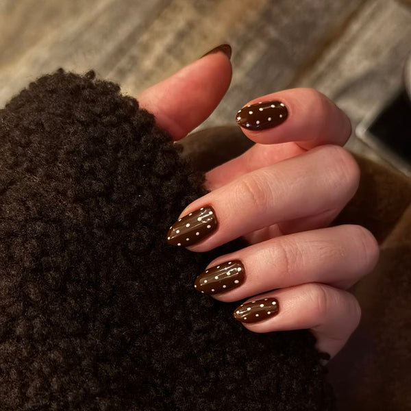 Midnight Dots press on nail