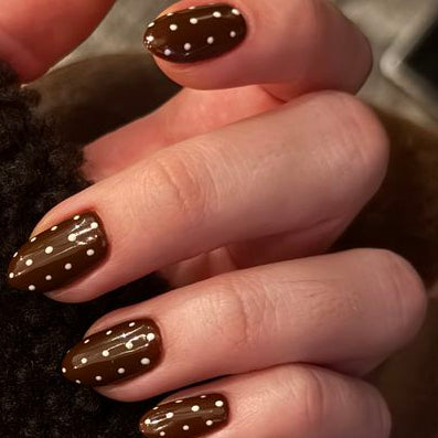 Midnight Dots press on nail dubai