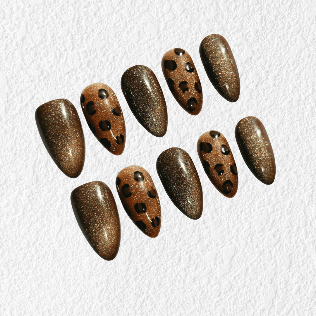 Cocoa Luxe – Brown Leopard Press-On Nails