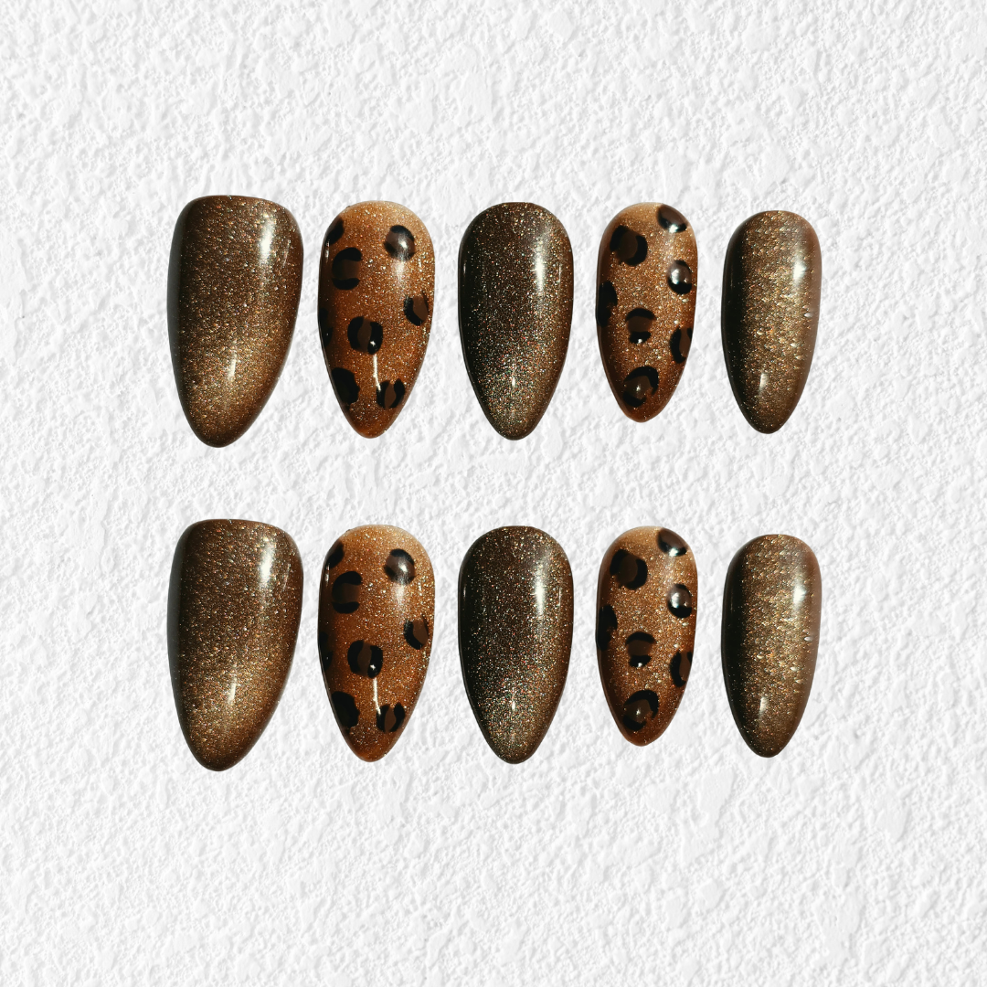 Cocoa Luxe – Brown Leopard Press-On Nails