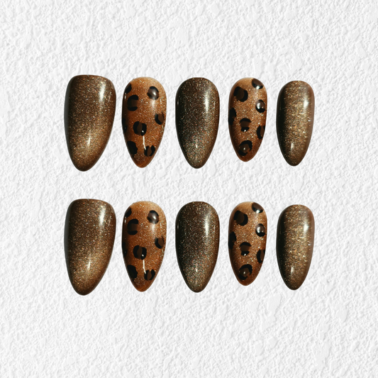 Cocoa Luxe – Brown Leopard Press-On Nails